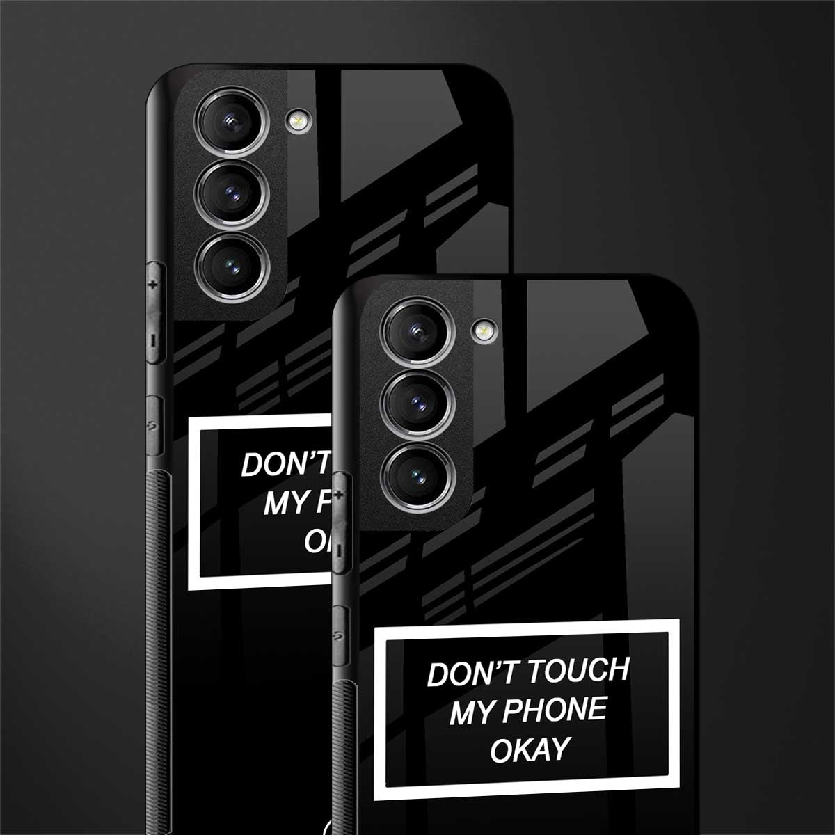 don't touch my phone black glass case for samsung galaxy s21 image-2