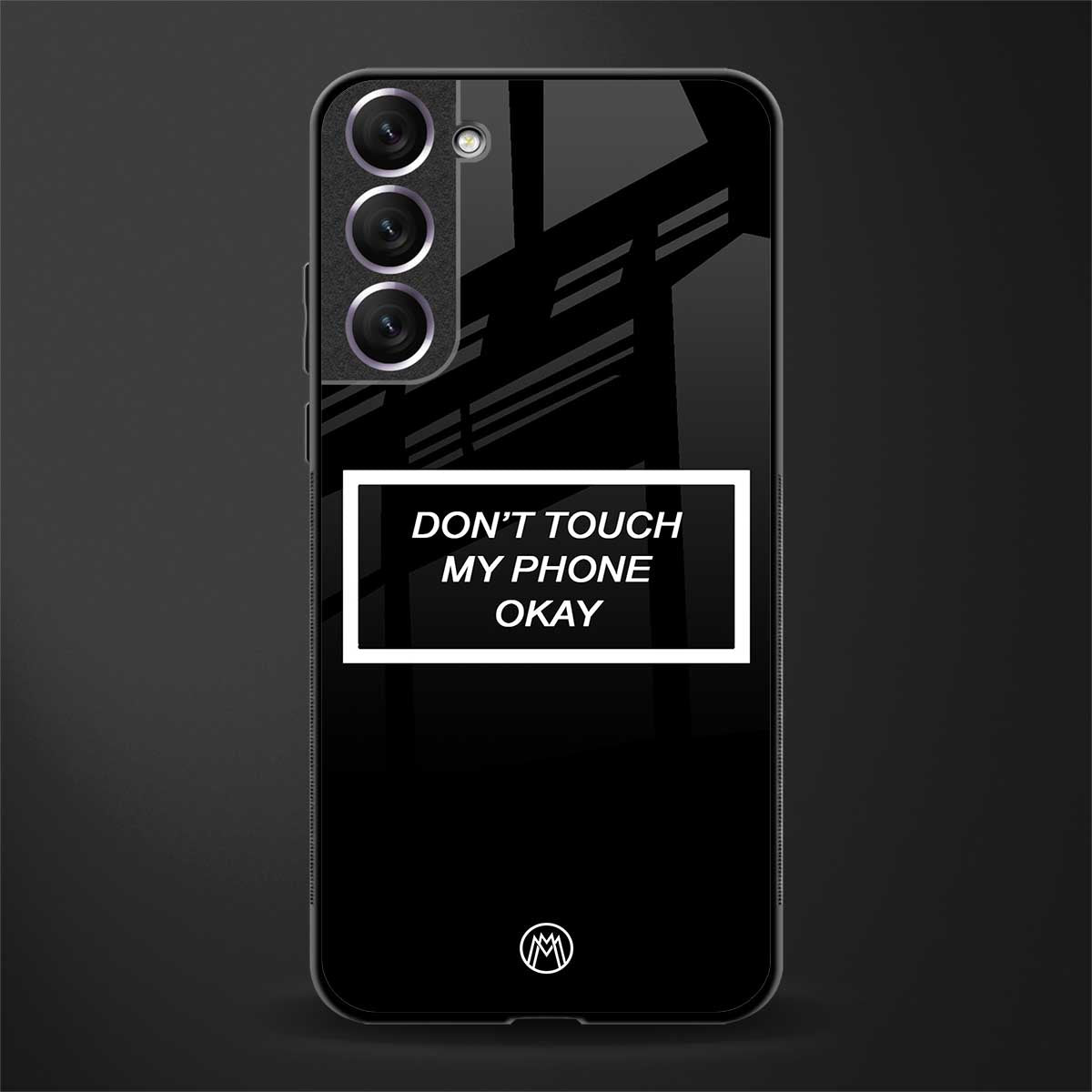 don't touch my phone black glass case for samsung galaxy s21 image