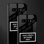 don't touch my phone black glass case for samsung galaxy s10 plus image-2