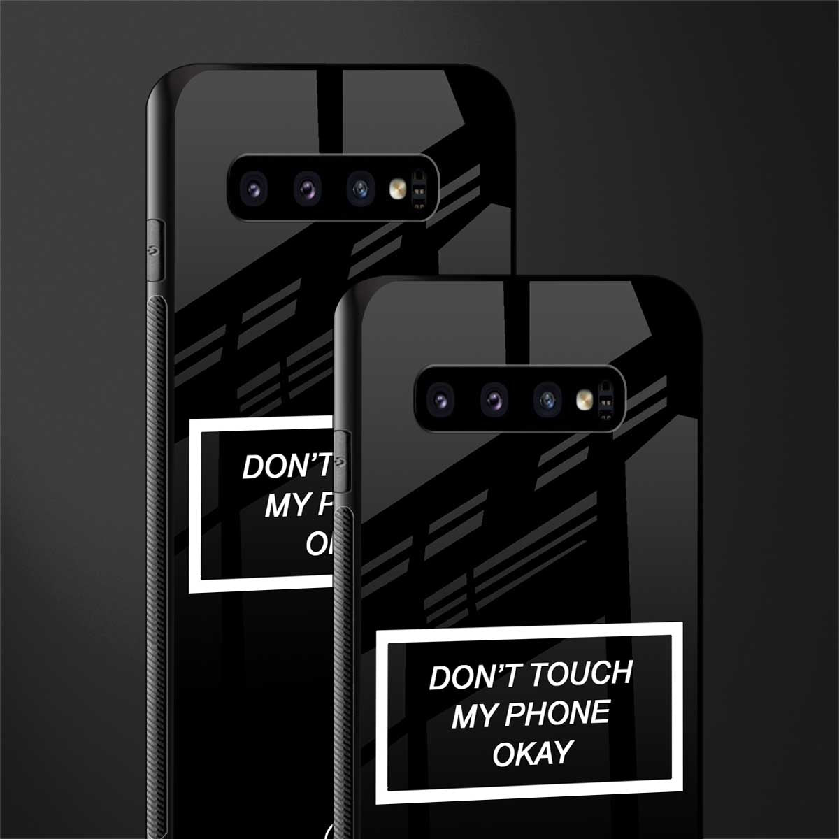 don't touch my phone black glass case for samsung galaxy s10 plus image-2