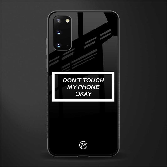 don't touch my phone black glass case for samsung galaxy s20 image