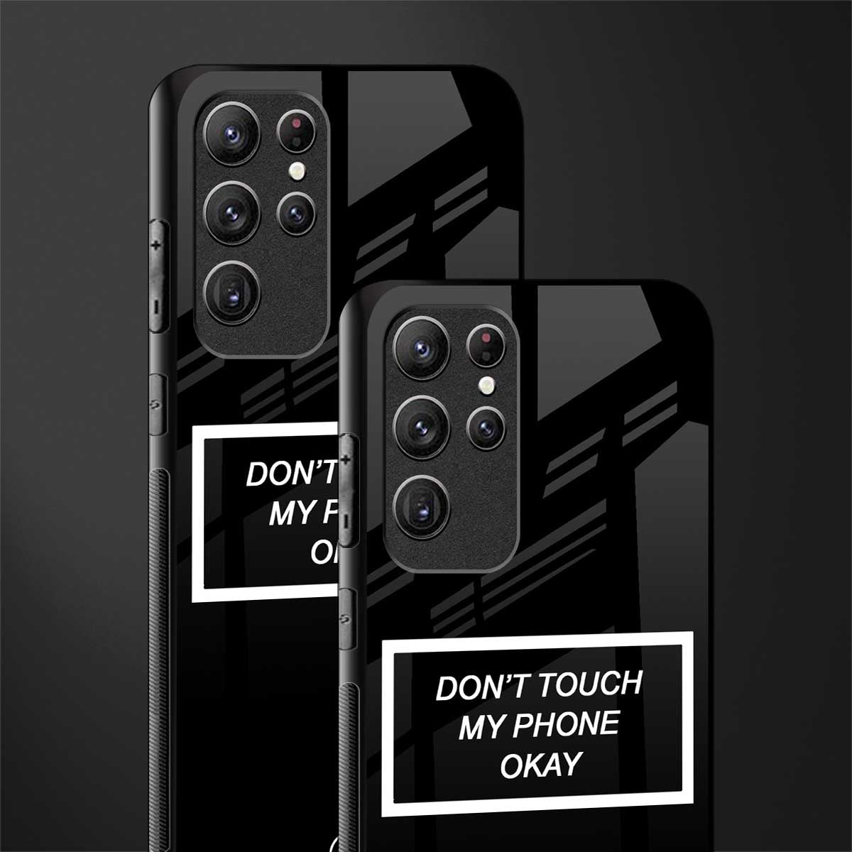 don't touch my phone black glass case for samsung galaxy s22 ultra 5g image-2