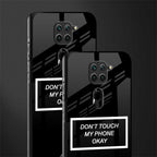 don't touch my phone black glass case for redmi note 9 image-2