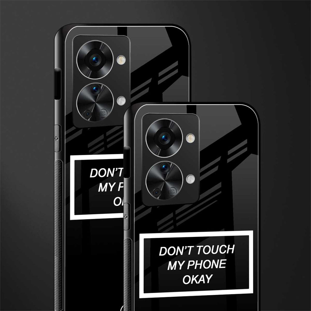 don't touch my phone black glass case for phone case | glass case for oneplus nord 2t 5g