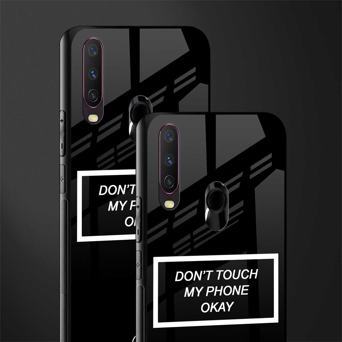 don't touch my phone black glass case for vivo y15 image-2