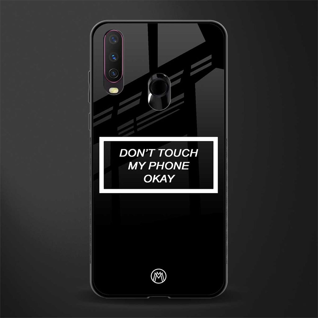 don't touch my phone black glass case for vivo y12 image