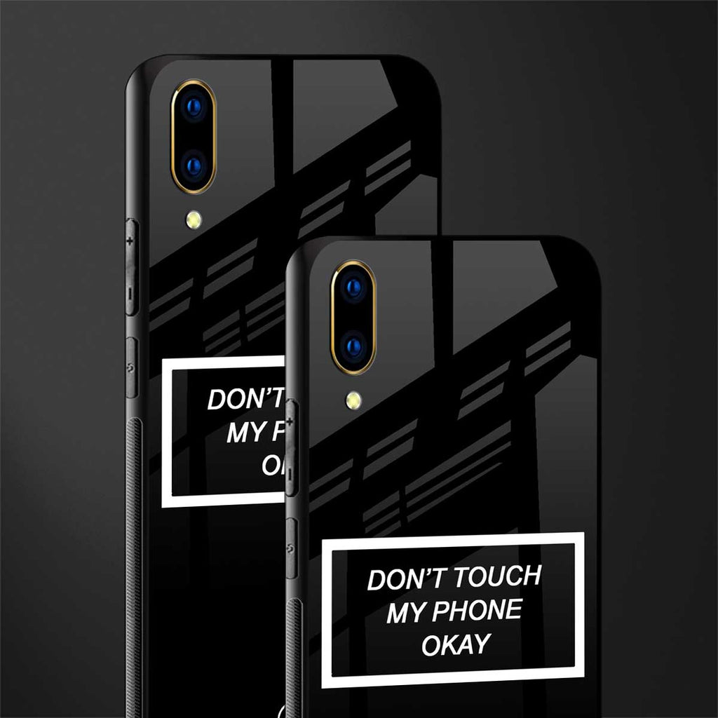 don't touch my phone black glass case for vivo v11 pro image-2