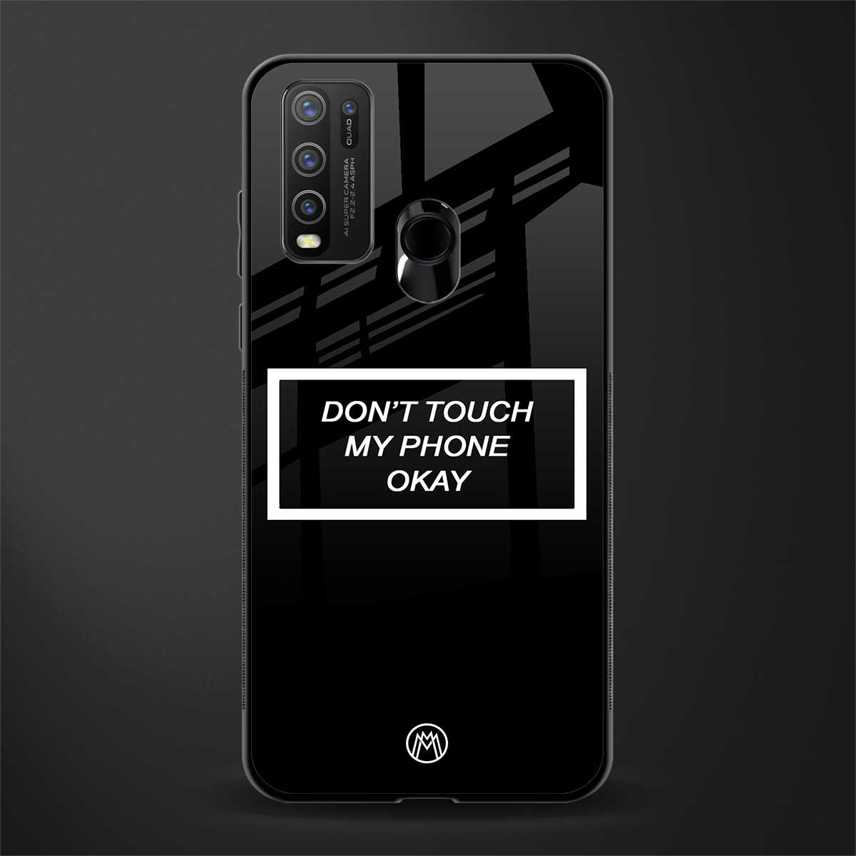 don't touch my phone black glass case for vivo y50 image