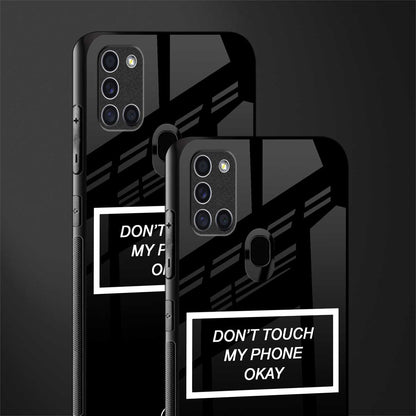 don't touch my phone black glass case for samsung galaxy a21s image-2