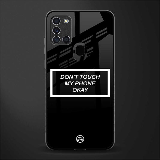 don't touch my phone black glass case for samsung galaxy a21s image