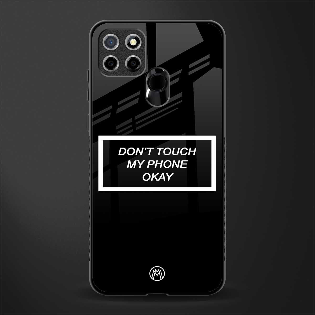 don't touch my phone black glass case for realme narzo 30a image