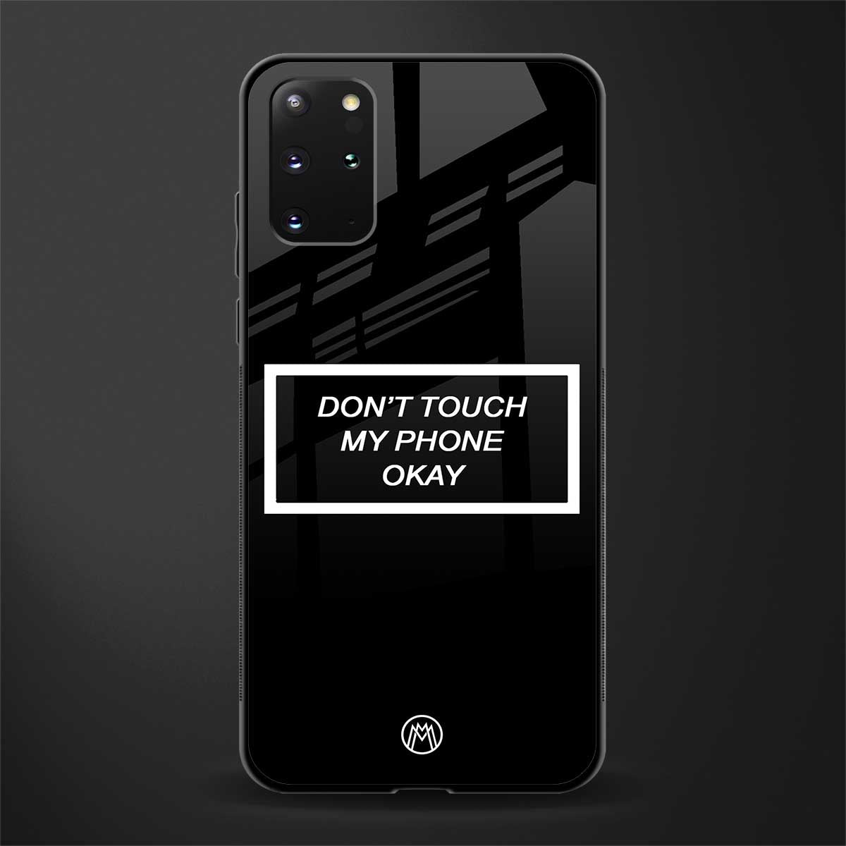 don't touch my phone black glass case for samsung galaxy s20 plus image