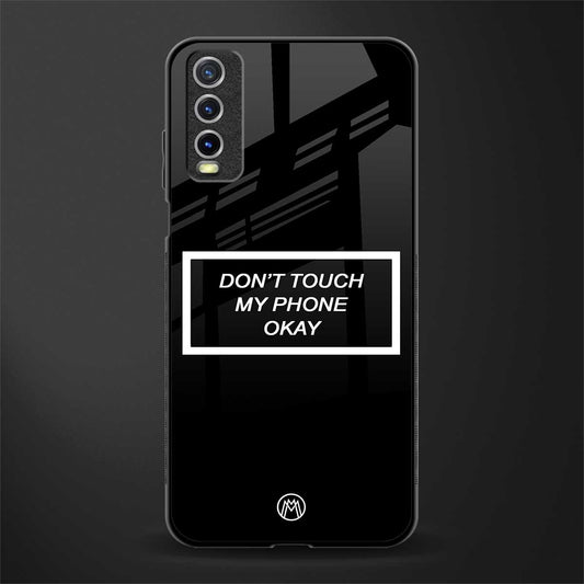 don't touch my phone black glass case for vivo y20 image