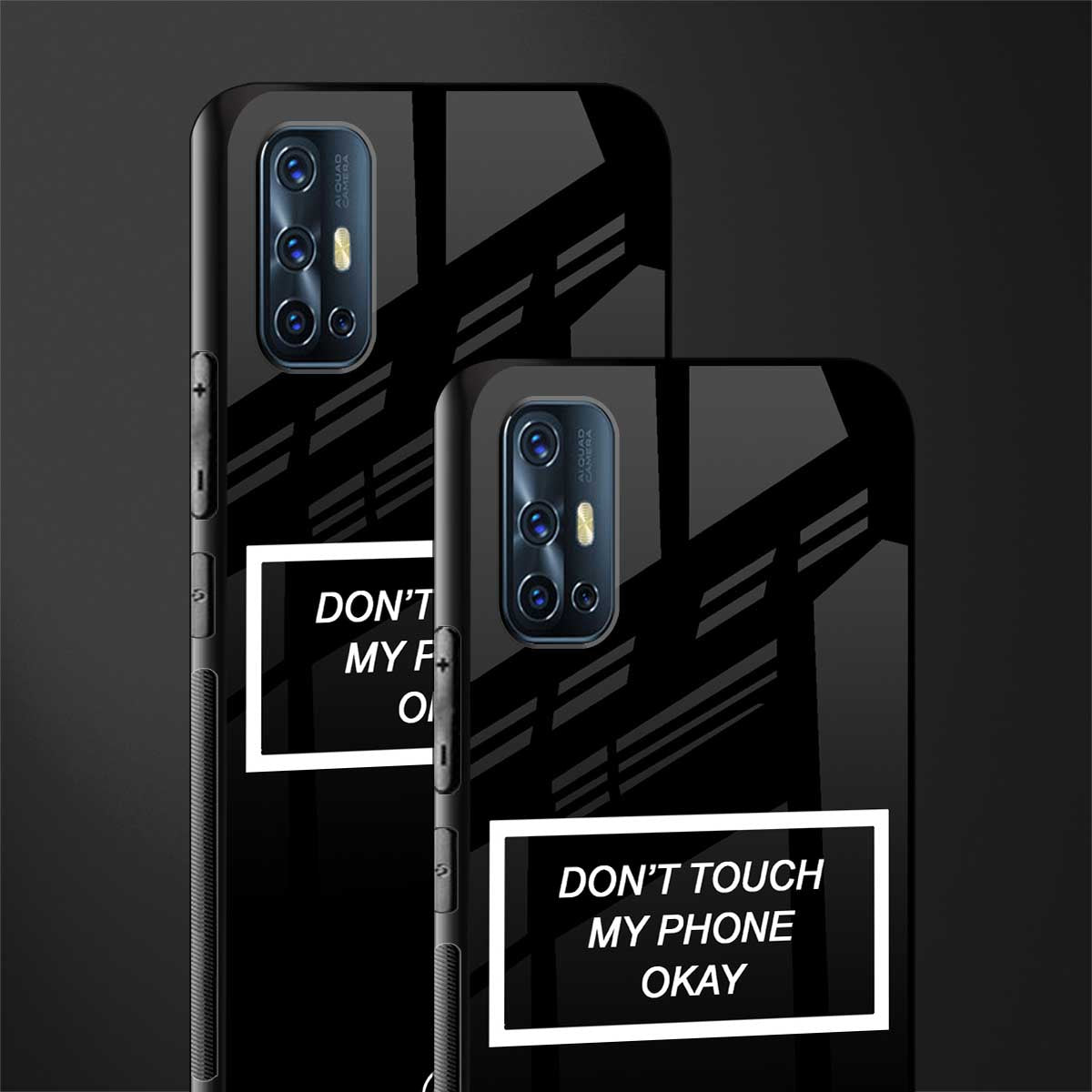 don't touch my phone black glass case for vivo v17 image-2