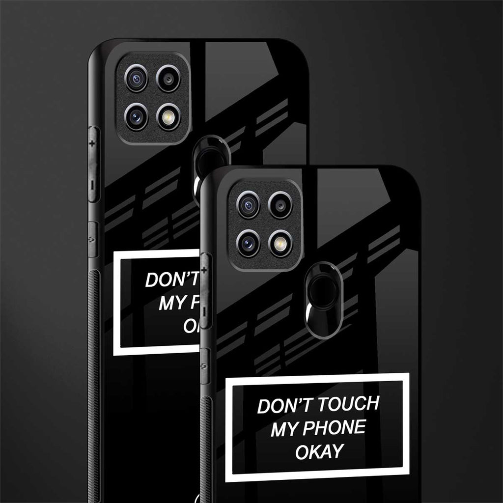 don't touch my phone black glass case for oppo a15s image-2