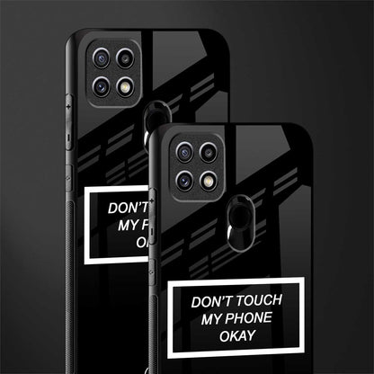 don't touch my phone black glass case for oppo a15s image-2