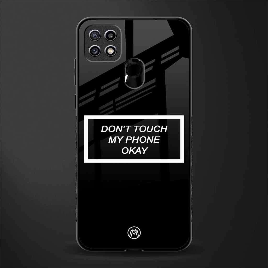 don't touch my phone black glass case for oppo a15s image