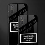 don't touch my phone black glass case for redmi 9a image-2