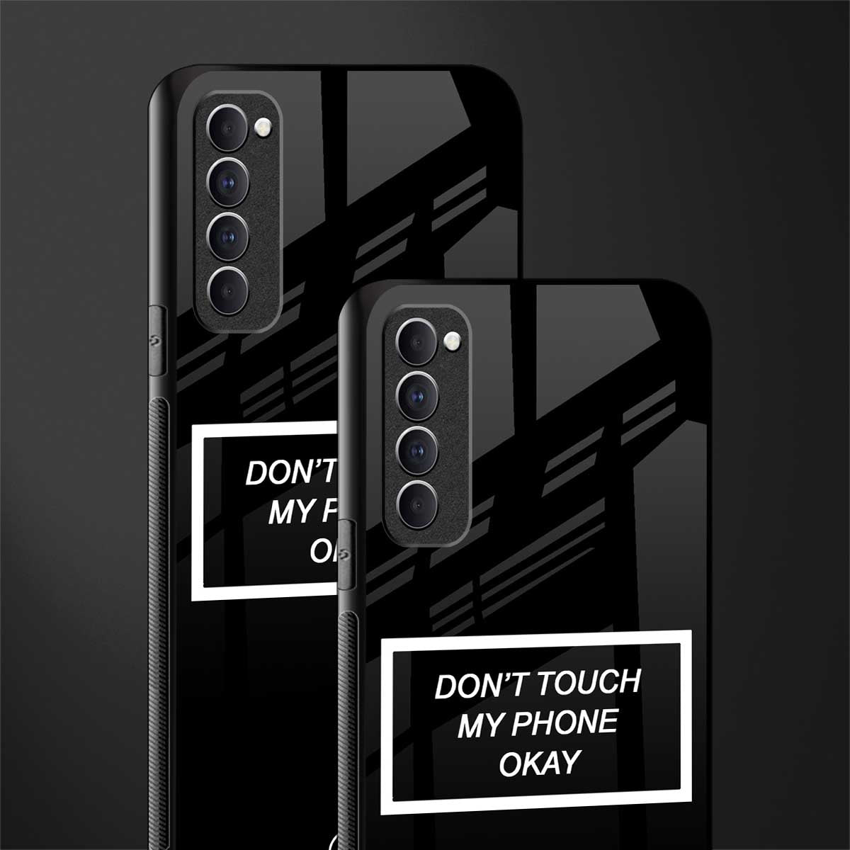 don't touch my phone black glass case for oppo reno 4 pro image-2