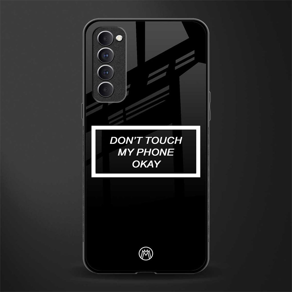 don't touch my phone black glass case for oppo reno 4 pro image