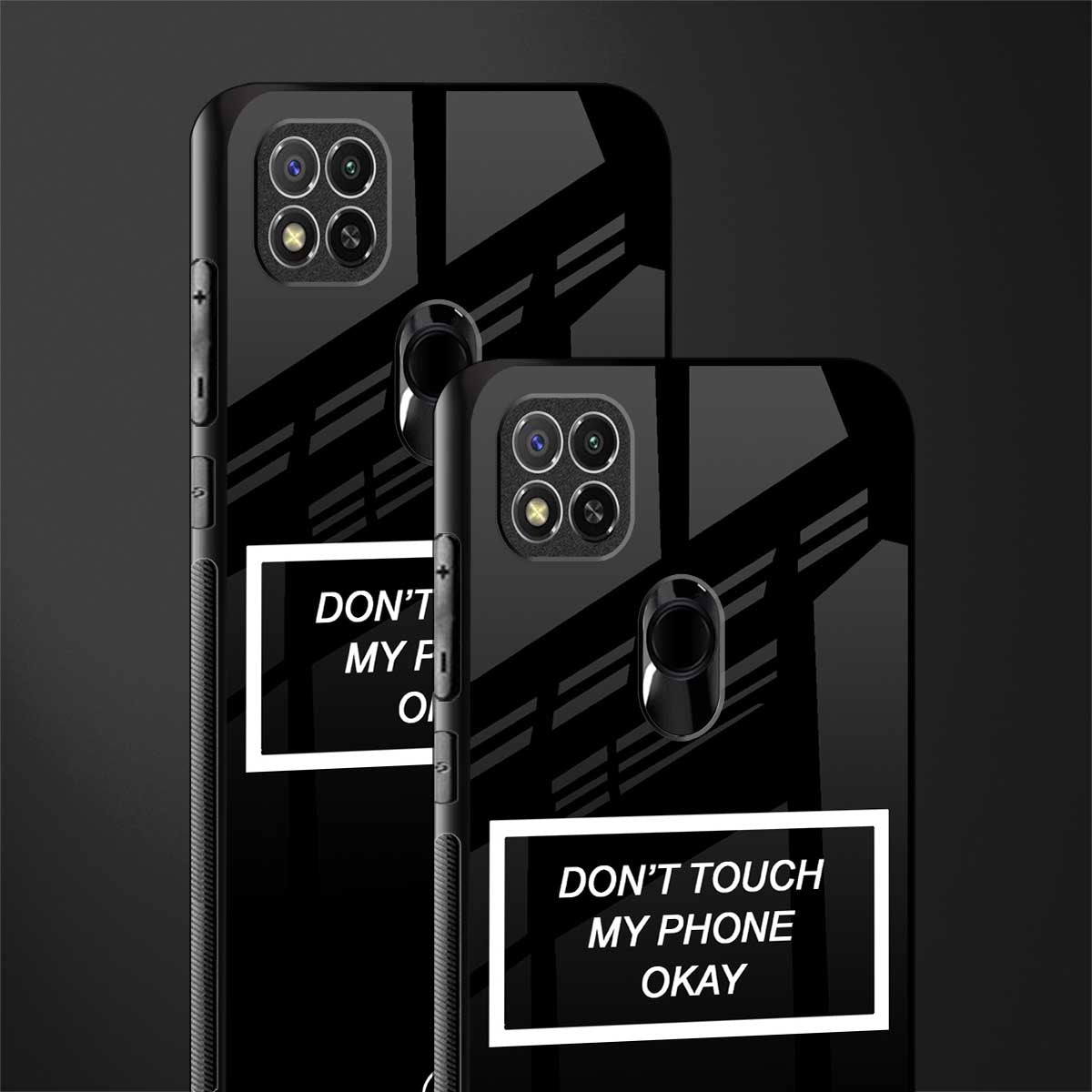 don't touch my phone black glass case for redmi 9c image-2