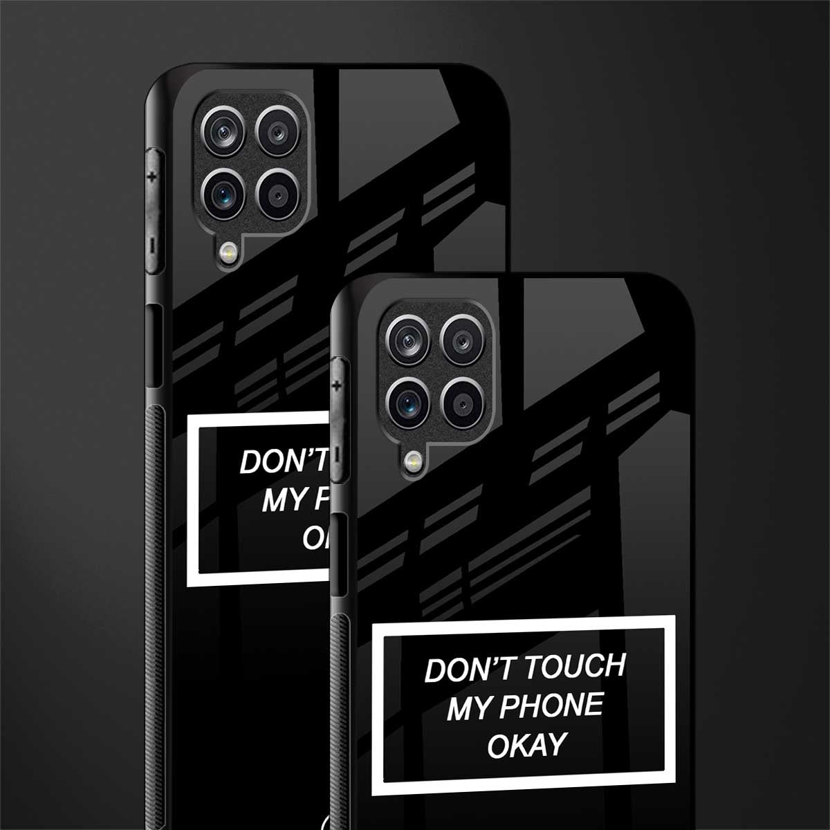 don't touch my phone black glass case for samsung galaxy a12 image-2