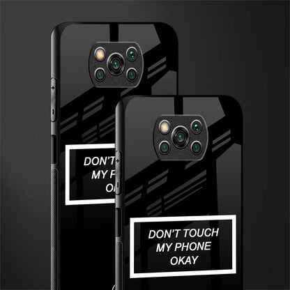 don't touch my phone black glass case for poco x3 pro image-2