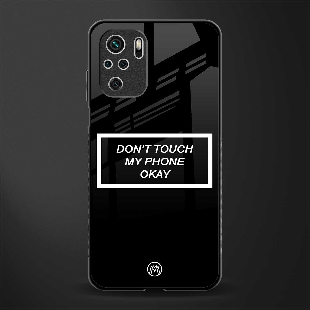don't touch my phone black glass case for redmi note 10 image