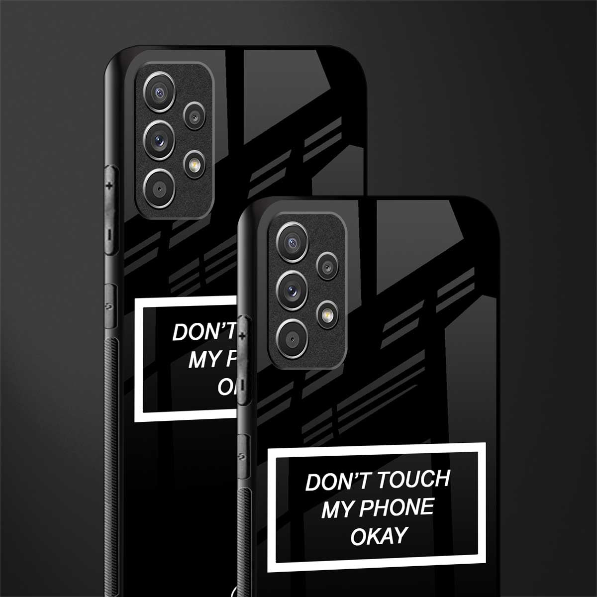don't touch my phone black glass case for samsung galaxy a72 image-2