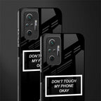 don't touch my phone black glass case for redmi note 10 pro max image-2