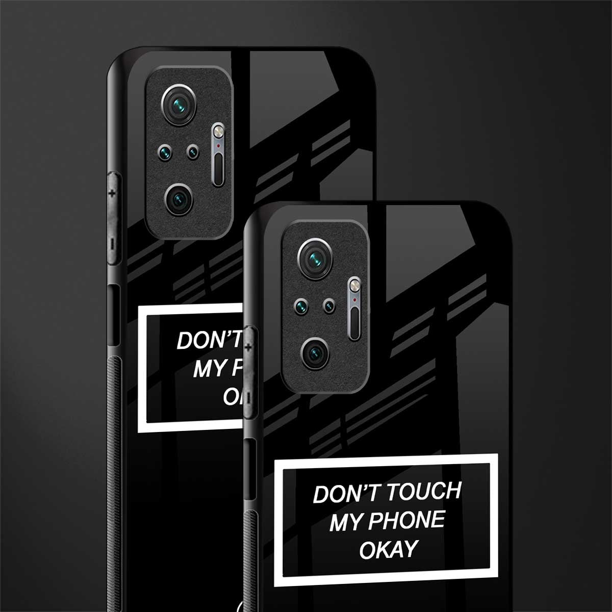 don't touch my phone black glass case for redmi note 10 pro max image-2