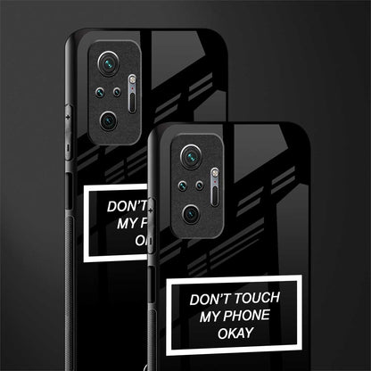 don't touch my phone black glass case for redmi note 10 pro max image-2