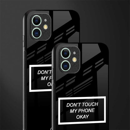 don't touch my phone black glass case for iphone 12 image-2