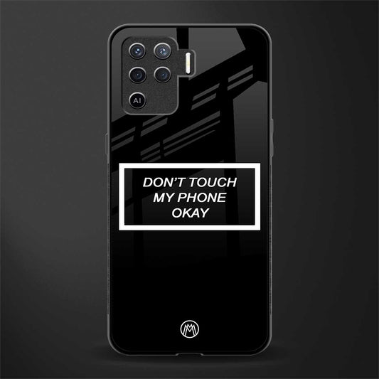 don't touch my phone black glass case for oppo f19 pro image