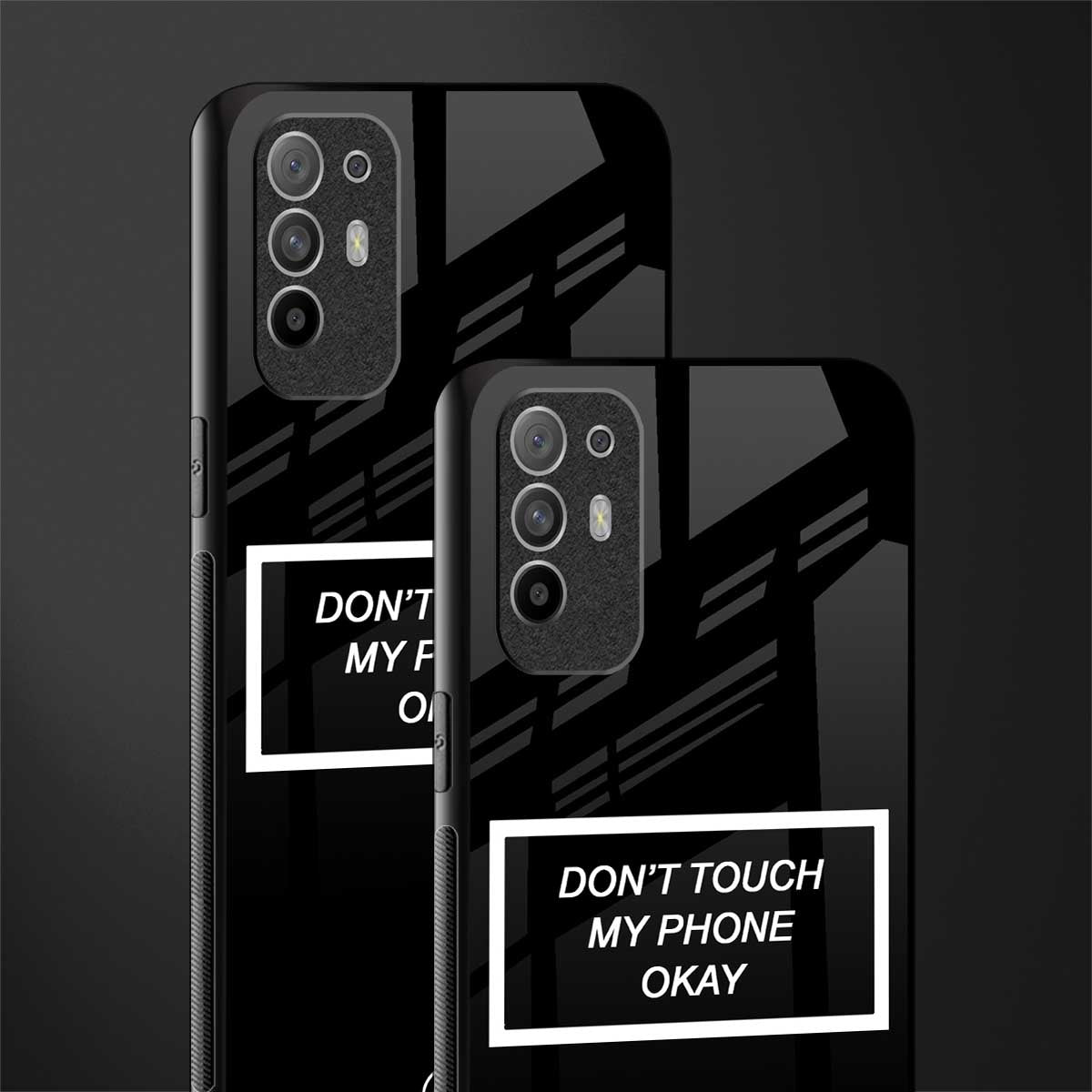 don't touch my phone black glass case for oppo f19 pro plus image-2