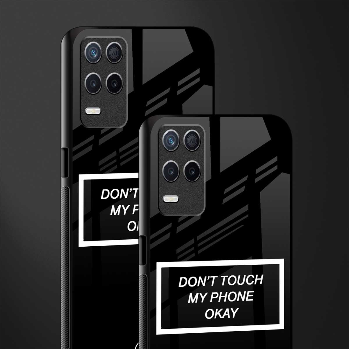 don't touch my phone black glass case for realme 8 5g image-2