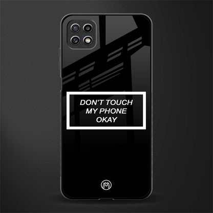 don't touch my phone black glass case for samsung galaxy a22 5g image
