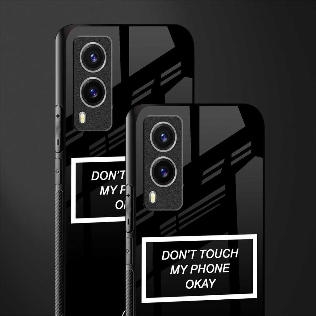 don't touch my phone black glass case for vivo v21e 5g image-2