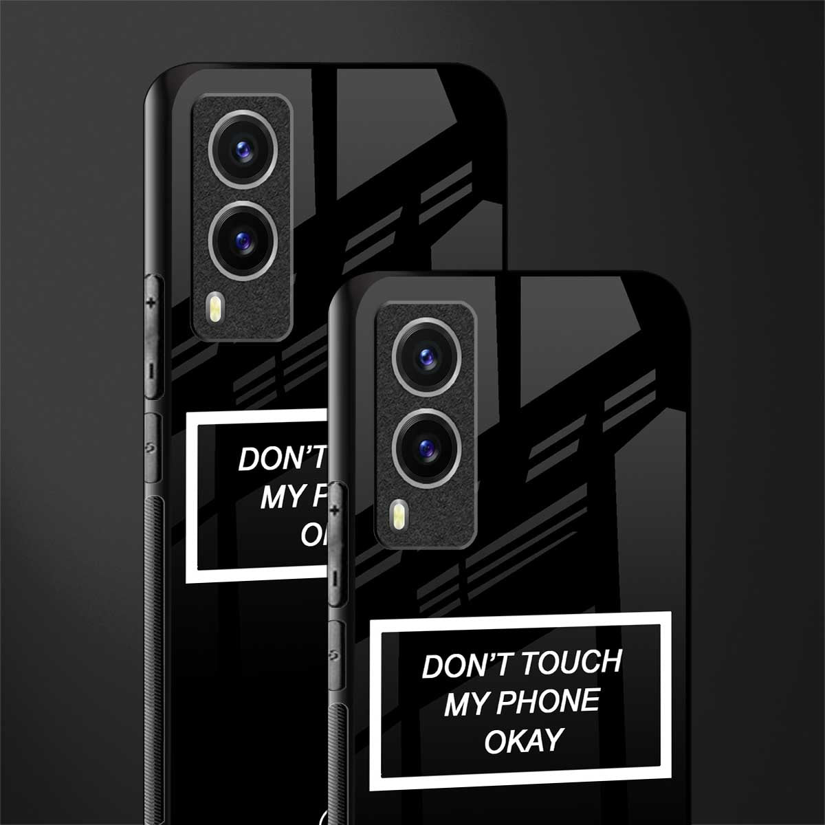 don't touch my phone black glass case for vivo v21e 5g image-2