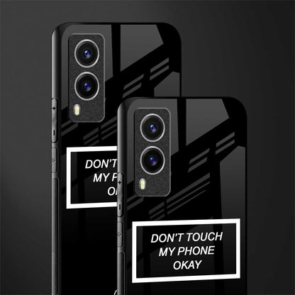 don't touch my phone black glass case for vivo v21e 5g image-2