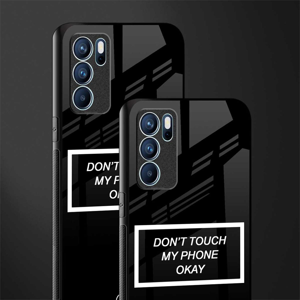don't touch my phone black glass case for oppo reno6 pro 5g image-2