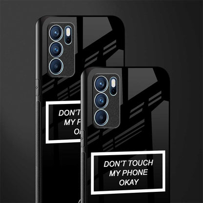 don't touch my phone black glass case for oppo reno6 pro 5g image-2