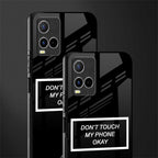 don't touch my phone black glass case for vivo y21t image-2