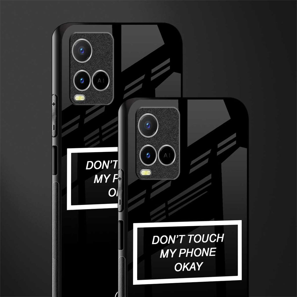 don't touch my phone black glass case for vivo y21s image-2