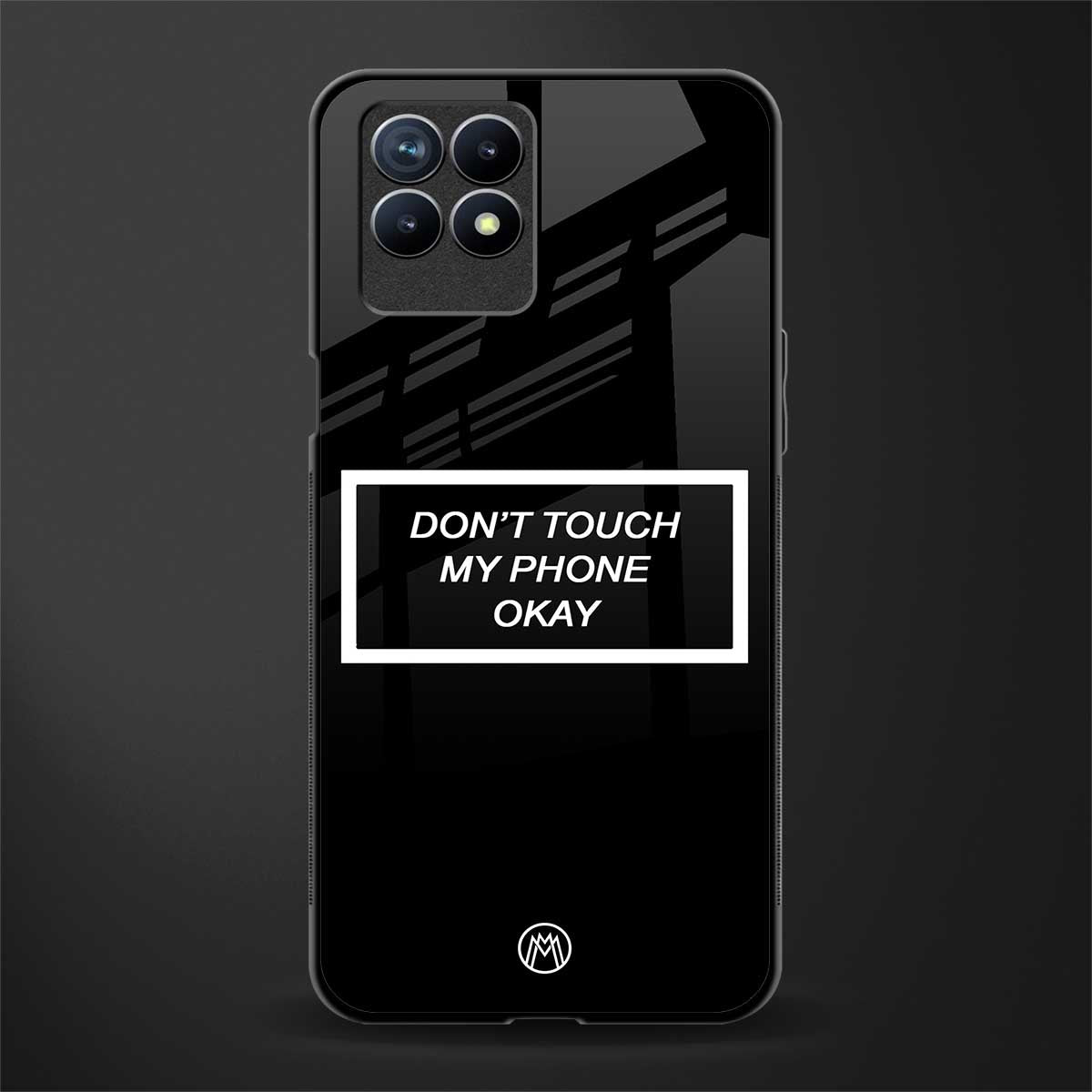 don't touch my phone black glass case for realme 8i image