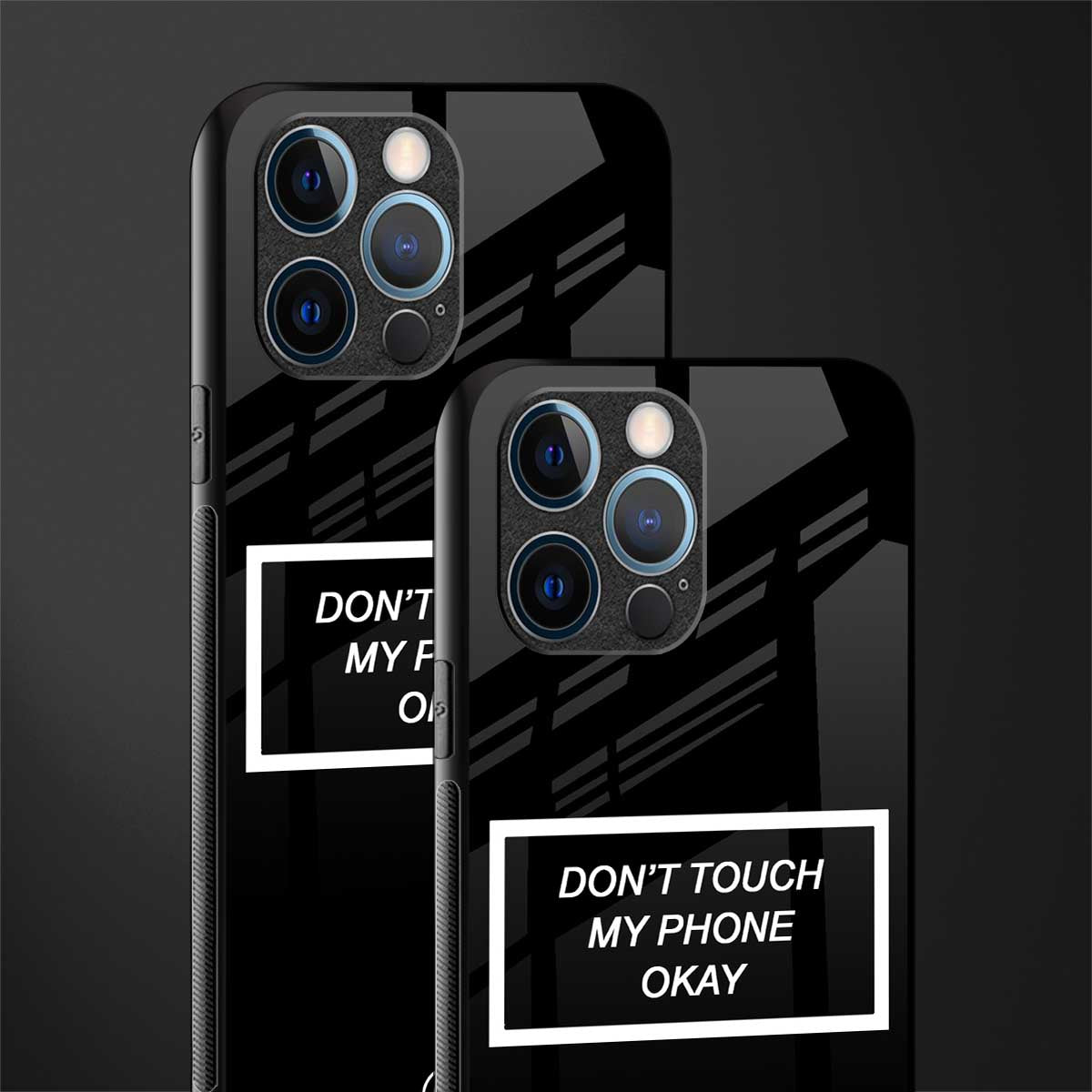 don't touch my phone black glass case for iphone 12 pro image-2