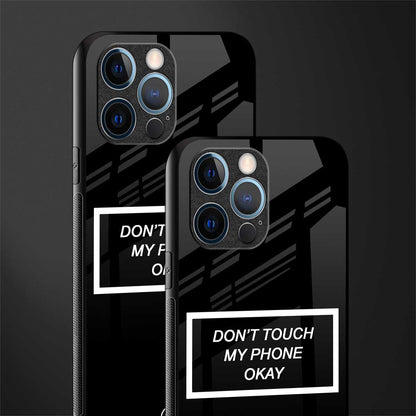 don't touch my phone black glass case for iphone 12 pro image-2