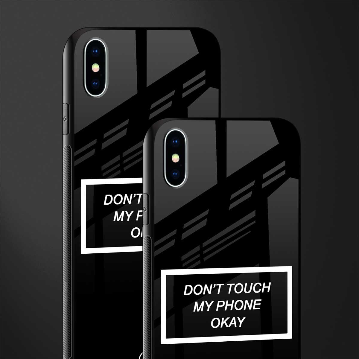 don't touch my phone black glass case for iphone xs max image-2