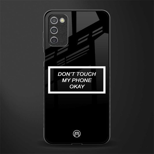 don't touch my phone black glass case for samsung galaxy a03s image