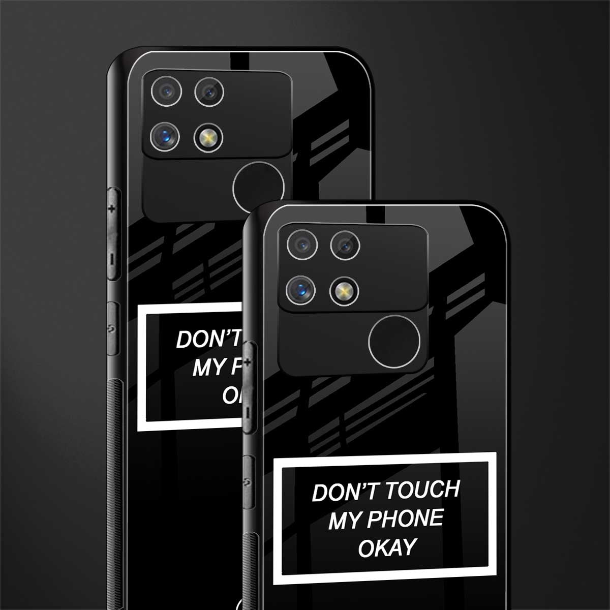 don't touch my phone black back phone cover | glass case for realme narzo 50a